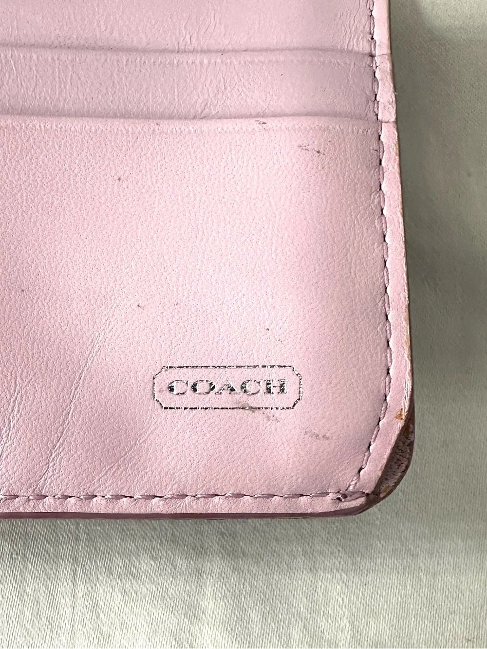 Coach Madison Op Art Slim Envelope Signature Logo Sateen Pleated 41985